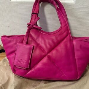 DKNY Fuchsia Leather Shoulder Bag